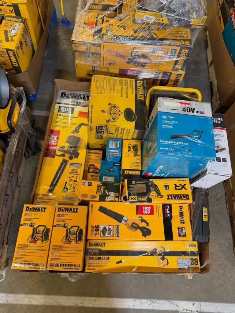 reseller inspecting tool pallets