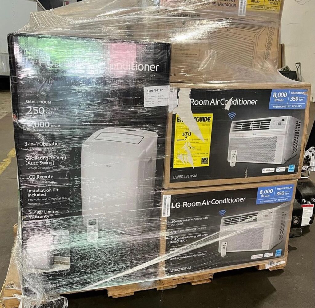 wholesale HVAC merchandise pallets