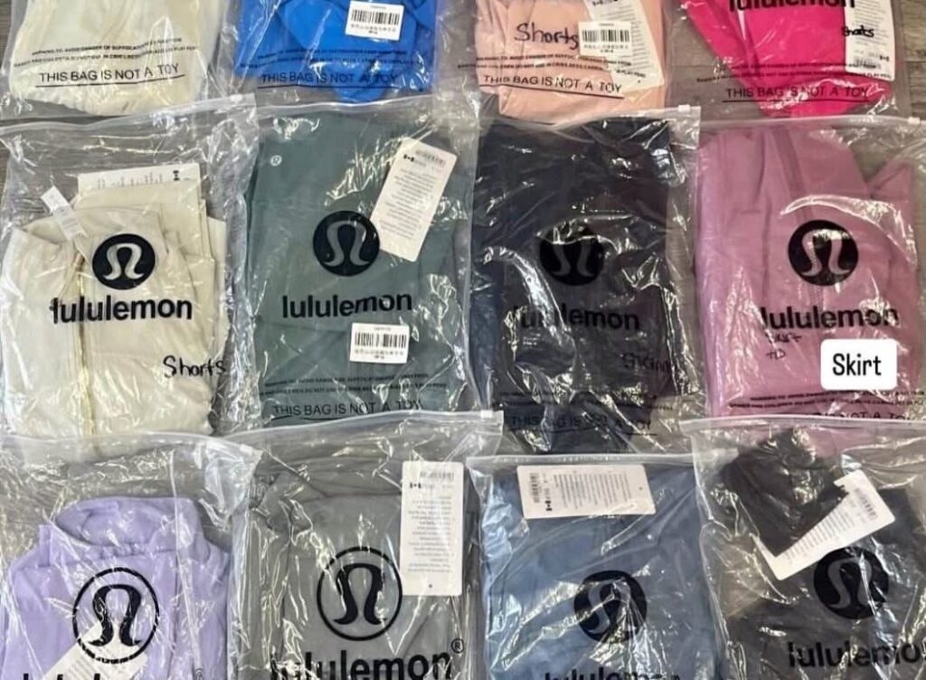 Lululemon workout clothing pallets